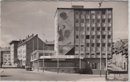 Rheinland-Pfalz - Pirmasens Messehaus, sw-Fotokarte gelaufen 1961