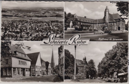 Nordrhein-Westfalen - Schwerte a.d. Ruhr, sw-Mehrbild-Fotokarte gelaufen 1964