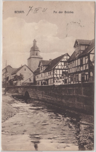 Hessen - Bebra An der Brücke, sw-AK gelaufen 1921