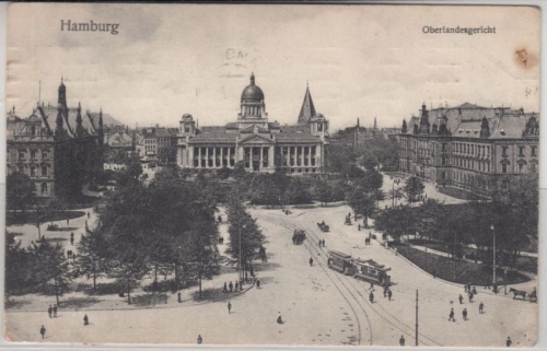 Hamburg - Oberlandesgericht, sw-AK gelaufen 1911