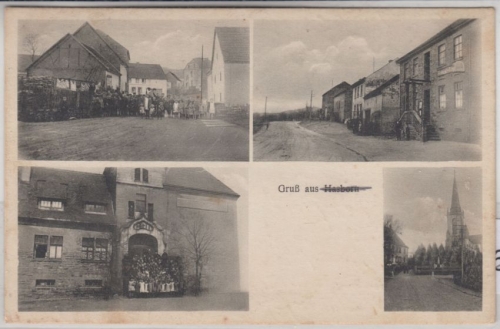 Saarland - Hasborn, sw-Mehrbild-AK gelaufen 1939