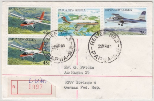 Papua-Neuguinea - Lumi/Relief No.3 22.3.83 Einschreibebrief