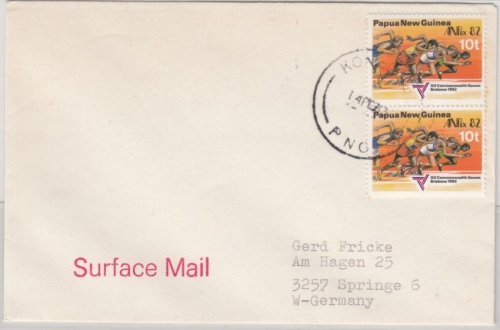 Papua-Neuguinea - Konedobu 14.2.83, 2x10t Commonwealth Games a. Brief