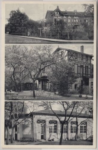 Thüringen - Bad Kösen sw-Mehrbild-AK gelaufen 1938, Marke abgefallen