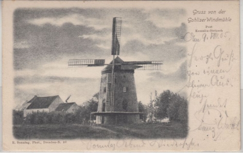 Sachsen - Dresden Gohliser Windmühle, sw-AK gelaufen Stetzsch 1905