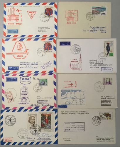 Tschechoslowakei - CSA, Erstflüge meist 1967/72, 23 versch. Flugbelege
