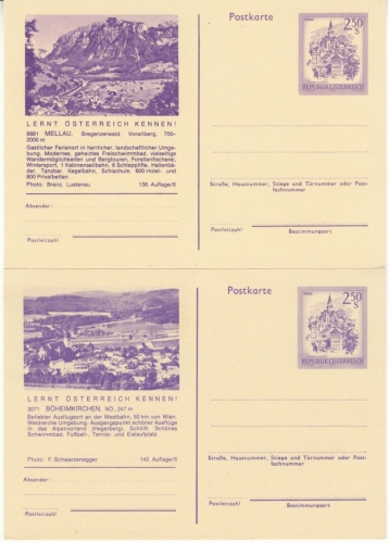Österreich - 2,50 S. Murau, Bild-GA-Karte, 4 versch. Motive ungebraucht