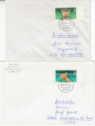 Berlin - 80+120 Pfg. Sport, je EF a. Drucksachen Berlin 12 - 1991