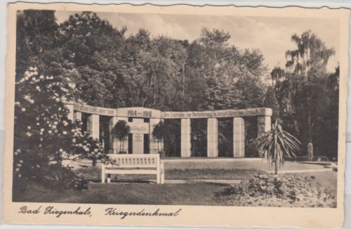 Schlesien - Bad Ziegenhals Kriegerdenkmal, sw-Fotokarte gelaufen 1936