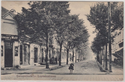 Pommern - Swinemünde, Lootsenstraße, sw-AK gelaufen 1922