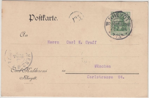 DR - Rheydt (Bz. Düsseldorf) 25.7.04, KOS a. Karte n. München