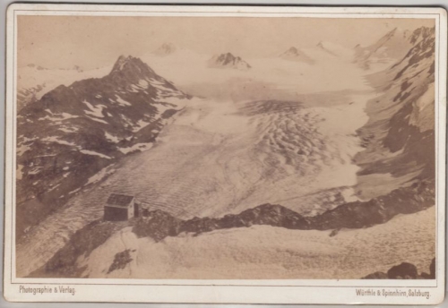 Italien - Ramol-Haus gg. Ötztaler Ferner sw-Foto a. Karton ca. 1880 ca. 16x11cm