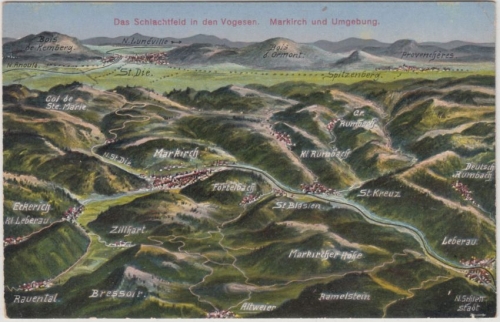 Elsass - Markirch u. Umgebung, Schlachtfeld Vogesen farb. AK ungelaufen ca. 1915