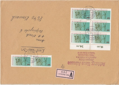 BRD - 8x60 Pfg. Jahr d. Behinderten Wertbrief (4.Gew.st.) Oberkirch 1981 n.