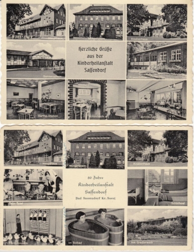 Nordrhein-Westfalen - Sassendorf Kinderheilanstalt, 2 versch. sw-Mehrbild-AK