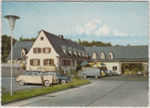 Hessen - Gießen Autobahn Rasthaus Reinhardshain, farb. AK 1965