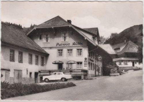 Baden-Württemberg - Aitern Gasthaus "Zum Rössle", sw-Fotokarte gelaufen 1967