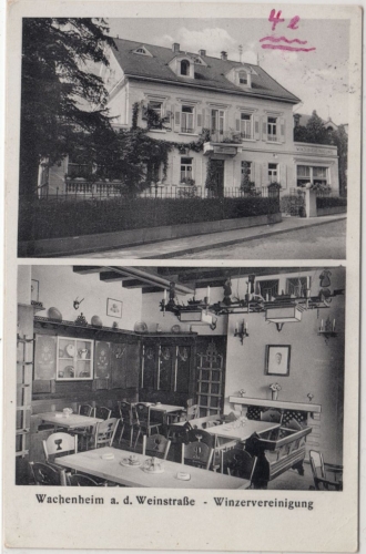 Rheinland-Pfalz - Wachenheim Winzervereinigung sw-Mrhbild-AK gelaufen 1938