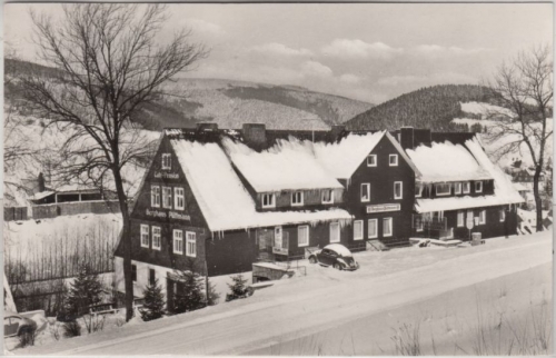 Hessen - Schwalefeld Pension Berghaus Püttmann, sw-Fotokarte gelaufen 1972