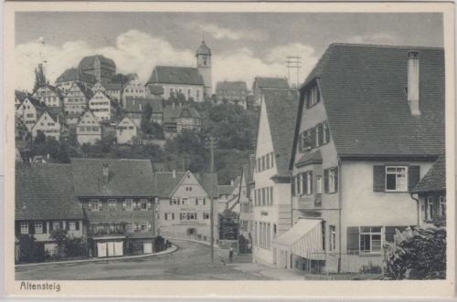 Baden-Württemberg - Altensteig, Straßenansicht, sw-AK gelaufen 1936