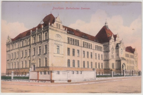 Sachsen - Bautzen Katholisches Seminar, farb. AK ungelaufen ca. 1910