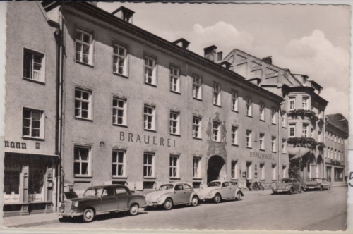 Bayern - Weilheim, Hotel u. Gaststätte Bräuwastl Brauerei sw-Fotokarte 1961