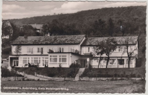 Baden-Württemberg - Oberndorf b. Rudersberg, Kurheim Elim, sw-Fotokarte ca. 1960