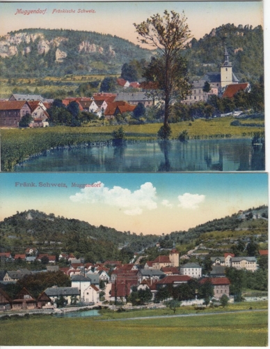 Bayern - Muggendorf Fränk. Schweiz, 2 versch. farb. Ortsansicht, ca. 1910