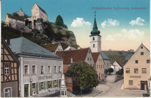 Bayern - Pottenstein Straßenansicht farb. AK ungelaufen ca. 1910