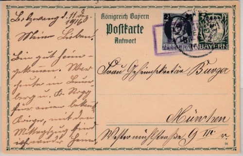 Bayern - Bolzwang T. Wolfratshausen Posthilfstellen-Stpl. + Bahnpost a. GA-Karte