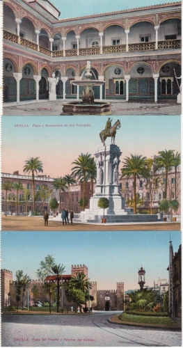 Spanien - Sevillia, 15 alte Ansichtskarten ca. 1910, 13x farbig/2x sw ungelaufen