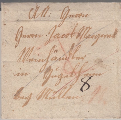 Württemberg - Altingen R3, L1 a. Brief v. Trossingen n. Hügelheim b. Müllen 1813