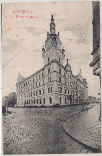Österreich/Tirol - Innsbruck K.k. Hauptpostamt, sw-AK ca. 1910