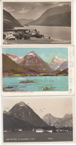 Österreich/Tirol - Achensee, 5 alte Ansichtskarten (3xfarbig, 2xsw), 4x gelaufen