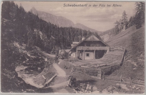 Österreich/Steiermark - Schwabenbartl i.d. Fölz b. Aflenz, sw-AK gelaufen 1909