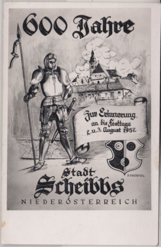 Österreich/Niederösterreich - Scheibbs 600 Jahre Sonderkarte gelaufen 1952