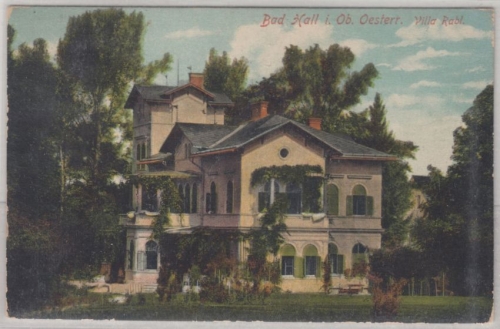 Österreich/Oberösterreich - Bad Hall Villa Rabl farb. AK gelaufen 1912