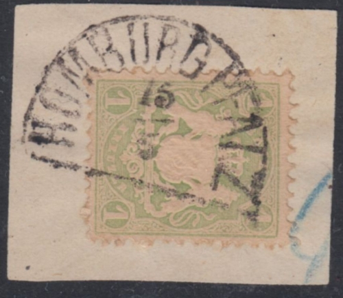 Bayern - 1 Kr. Wappen gez. Pracht-Briefstück HKS Homburg Pfalz 15/5