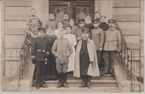 Bayern - Amberg 1915, sw-Fotokarte Militärpfarrer Feldpostkarte n. München