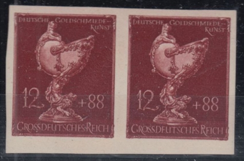 DR - 12 Pfg. Goldschmiedekunst waagr. Paar UNGEZÄHNT !!! postfrisch MNH