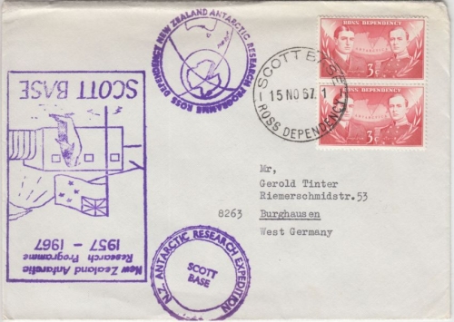 Neuseeland - Ross Dependency Brief Scott Base 1967 New Zealand Antarctic