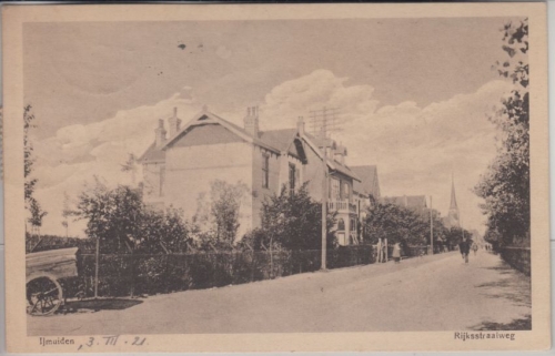 Niederlande - Ijmuiden Nordholland Rijksstraatweg Straßenansicht sw-AK 1921