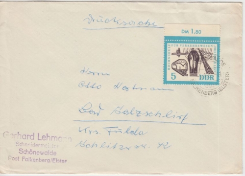 DDR - 5 Pfg. Hochschule Verkehrswesen OBERRAND Drucksache Schönewalde 1962