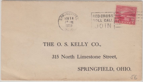 USA - 2 C. Ohio River Canalisation Ortsbrief Springfield 1929