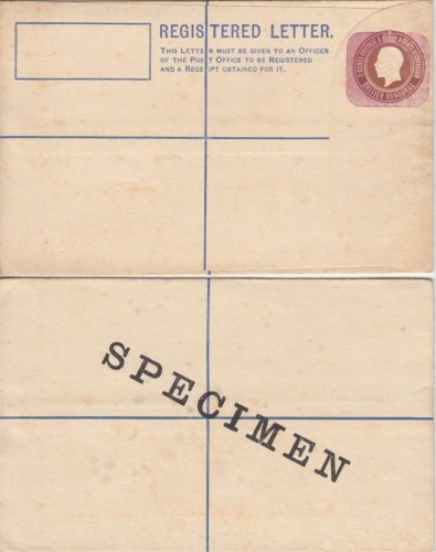 British Honduras - King George regsitered letter stationery Specimen unused