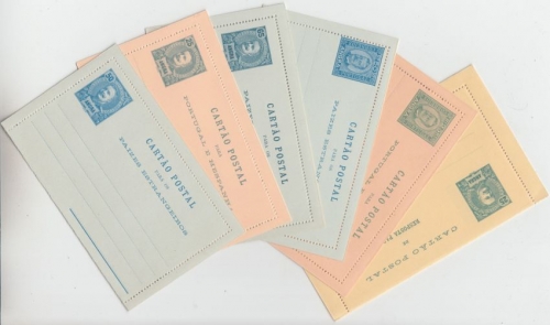 Portuguese colonies - Angra 6 old different stationeries all unused