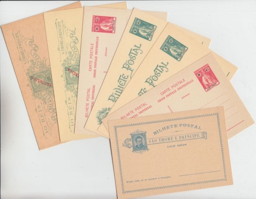 Portuguese Colonies St Thome e Principe 7 old different stationeries all unused