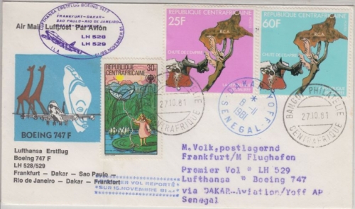 Centrafricaine - Zuleitung LH-1st-Flug Dakar Frankfurt 1981