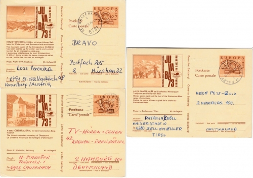 Österreich - JUVABA73 3 versch. Bildganzsachen gebraucht 1975 Höchst, Zell a.Z.