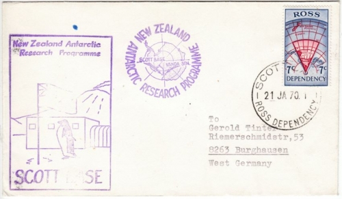 Neuseeland - Ross Gebiet 7 C. Südpol Brief Scott Base - Burghausen 1970
